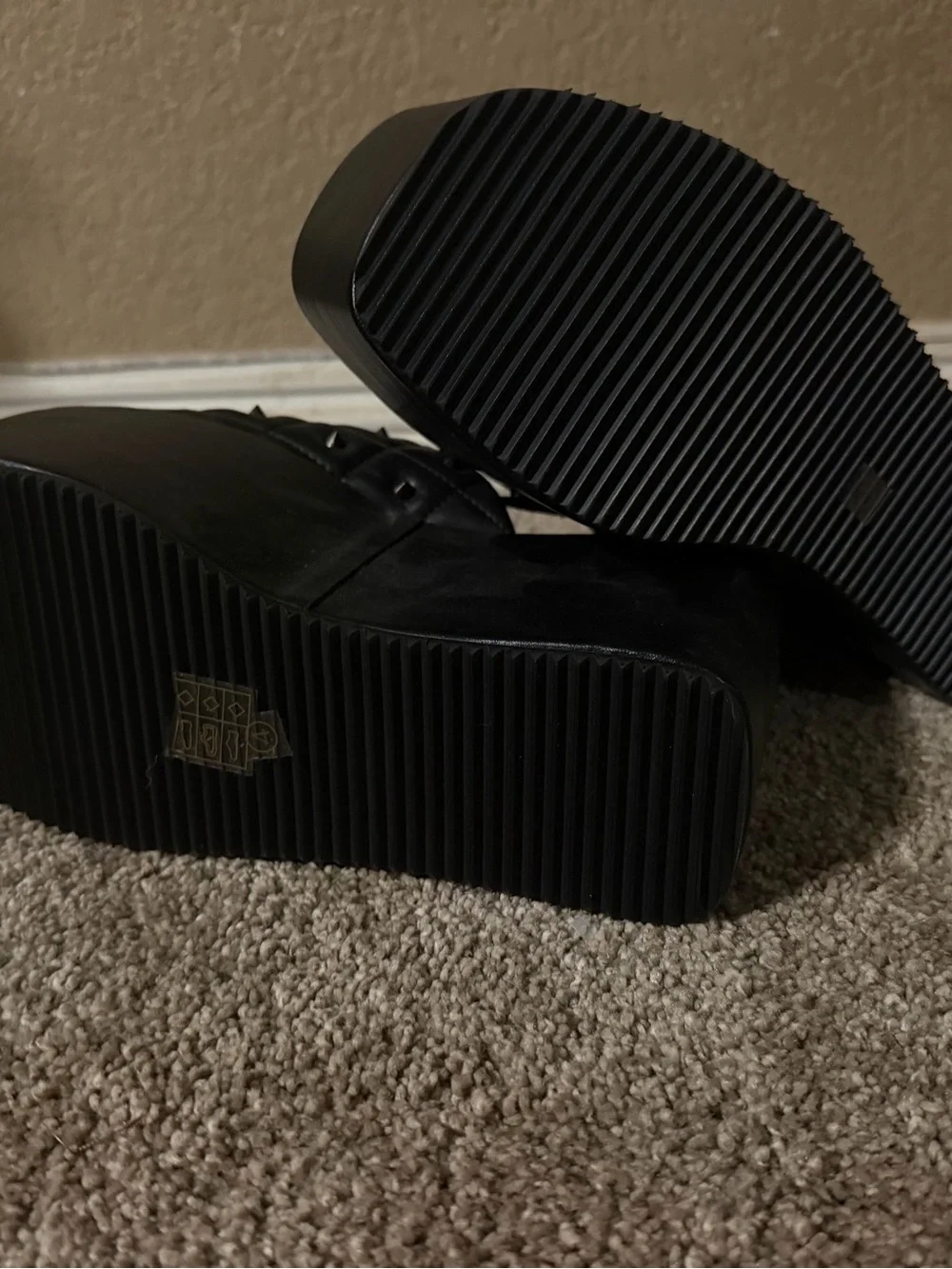Black Quilted Stud Platform Sandals NEW! Never worn!